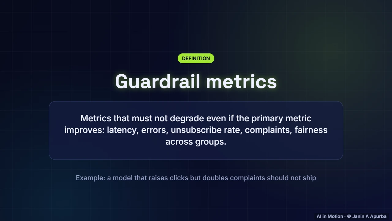 Guardrail metrics — A/B Testing and Responsible ML in Production