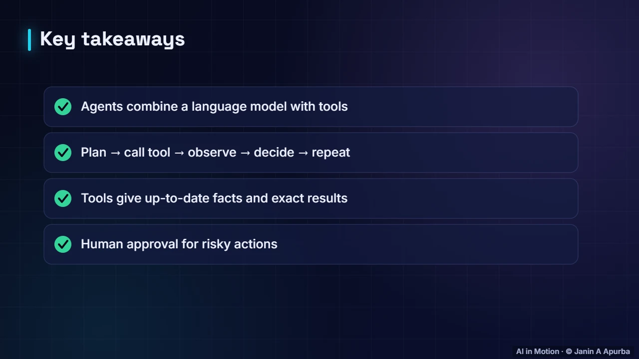 Recap — AI Agents and Tool Use