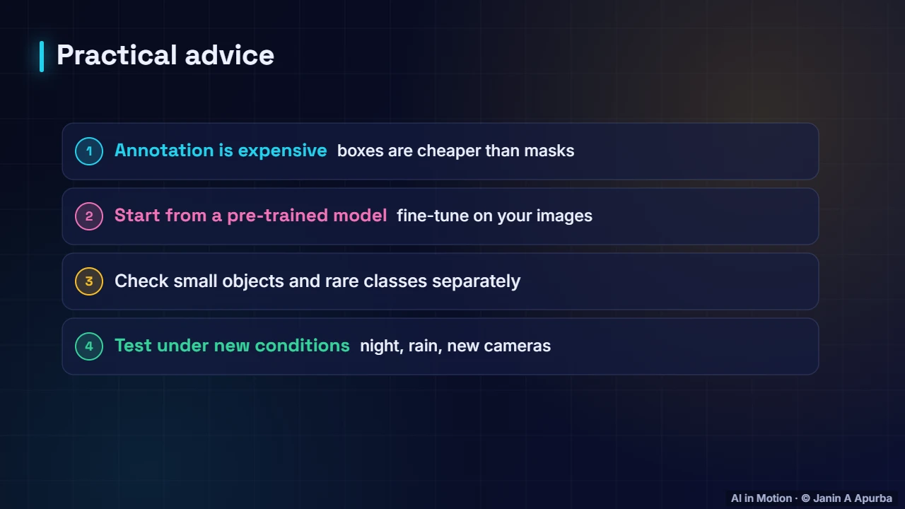 Practical advice — Object Detection and Segmentation: A Deep Dive