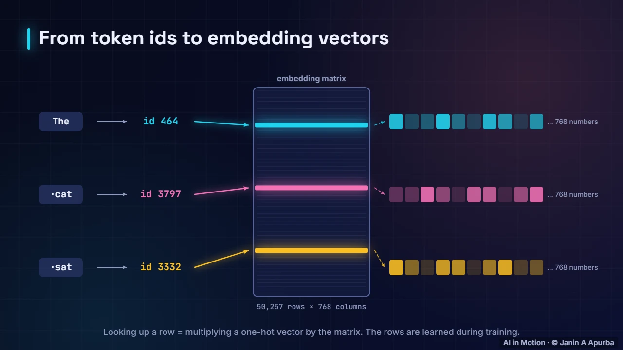 Step 2: embeddings — Inside a Large Language Model