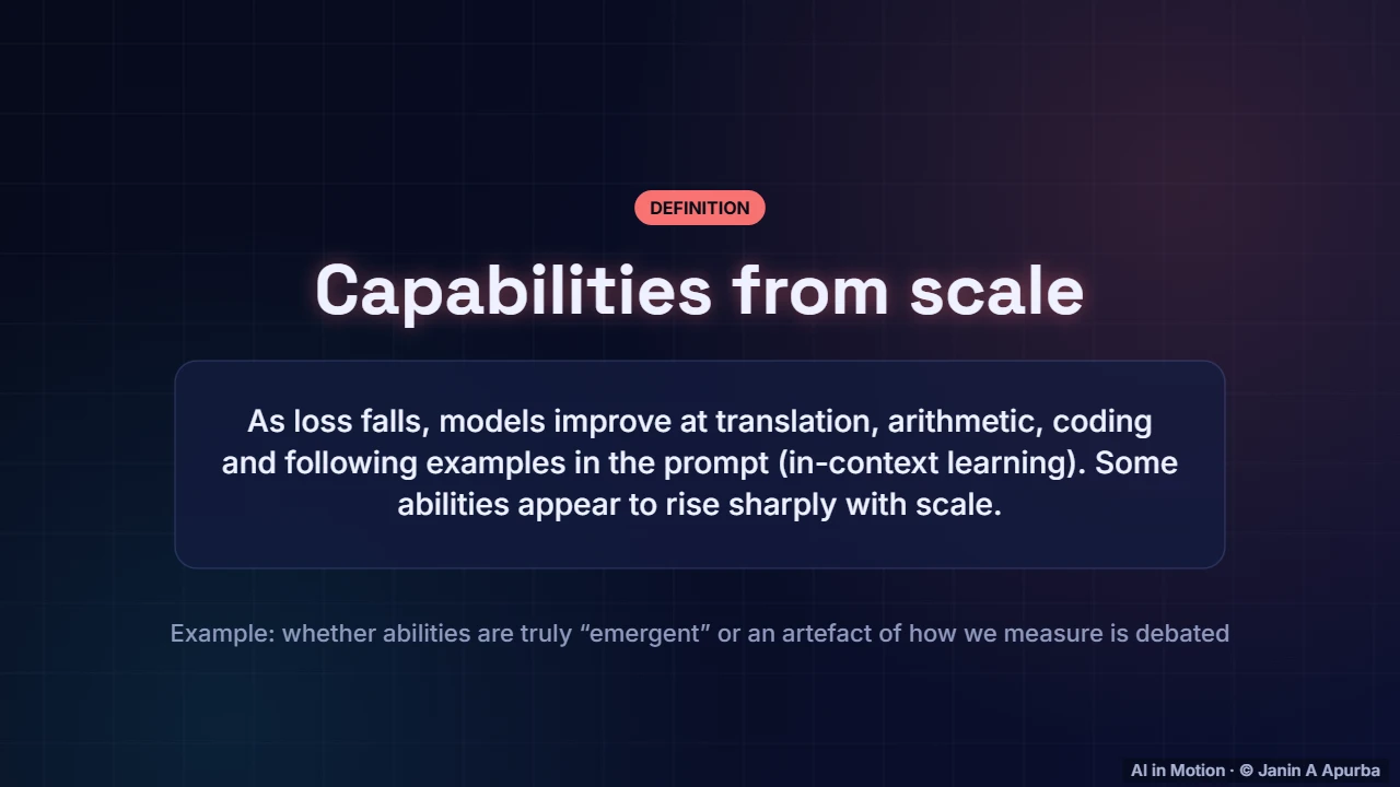 What emerges — Pre-training LLMs at Scale