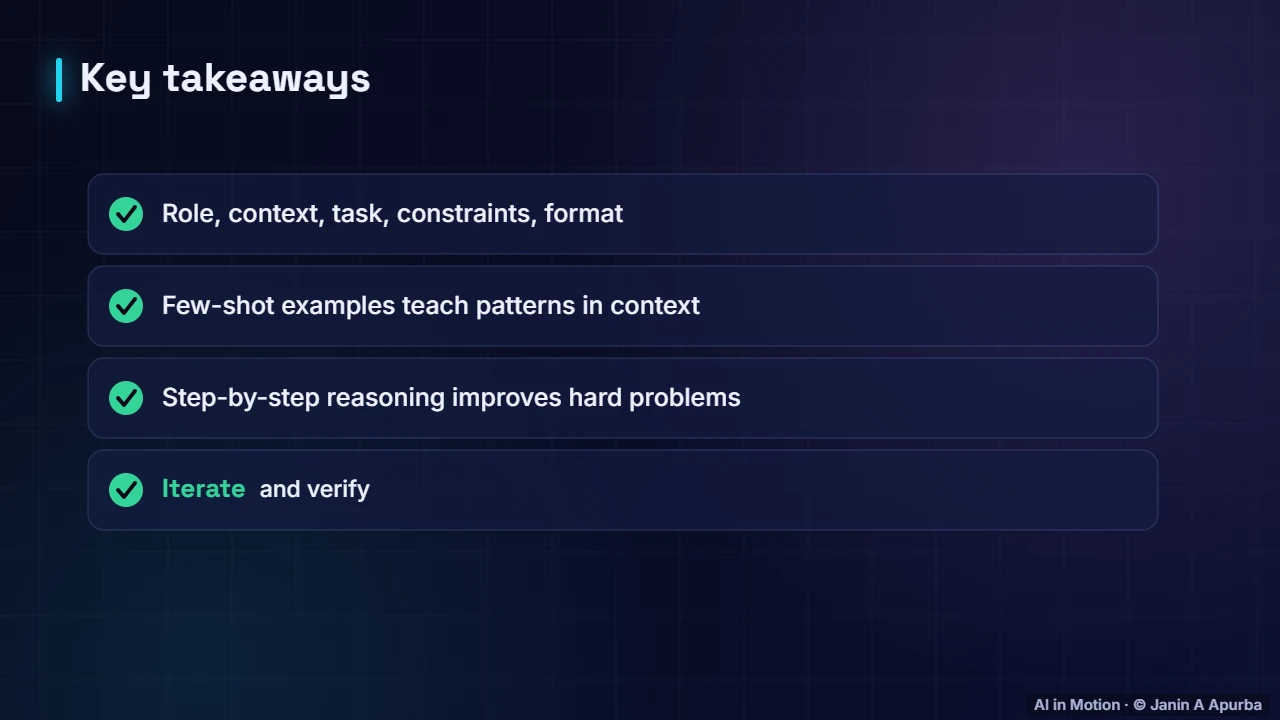 Recap — Prompt Engineering and Chain-of-Thought