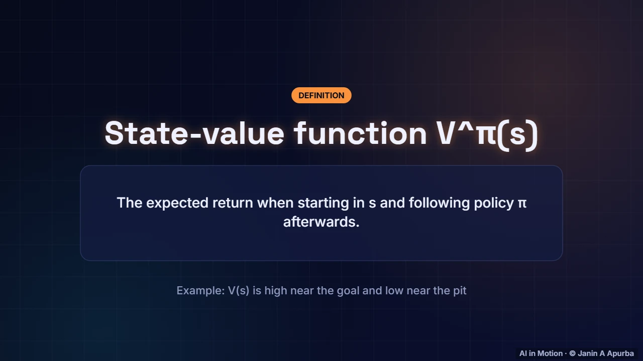 State value — Reinforcement Learning Foundations: Agents, MDPs and Returns